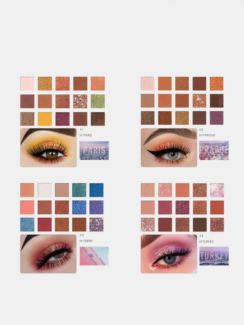 15 Barev Flitry Glitter Earth Color Paleta Očních Stínů Pearlescent Waterproof Eye Makeup