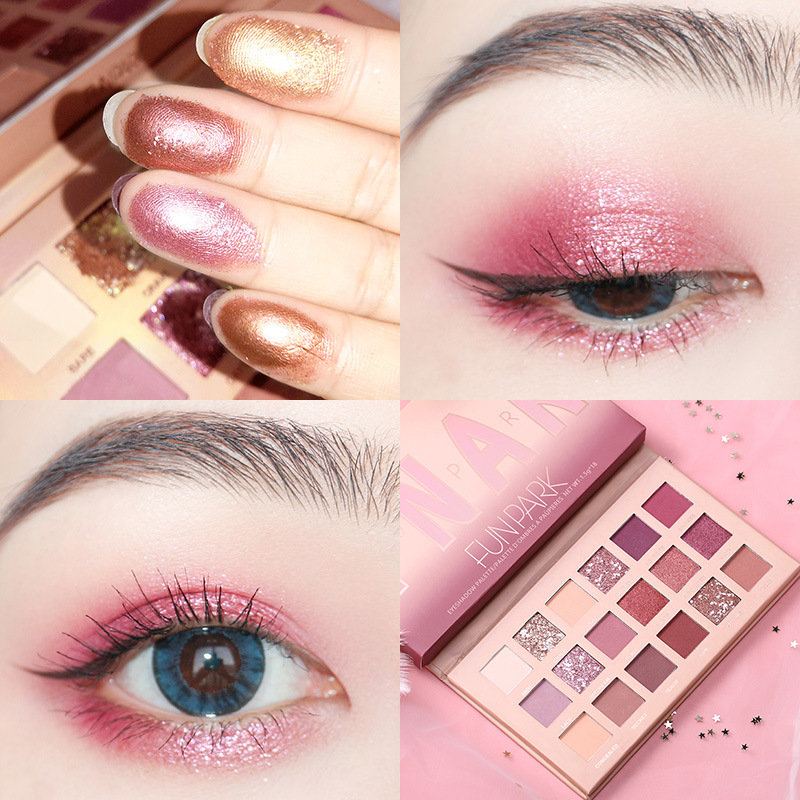 18 Barev Desert Rose Perleťová Zářivá Matná Paleta Očních Stínů Dlouhotrvající Oční Make-up