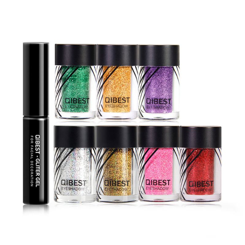 20 Barev Glitter Eyeshadow Powder Eye Glue Dlouhotrvající Oční Stíny Set Eye Cosmetic