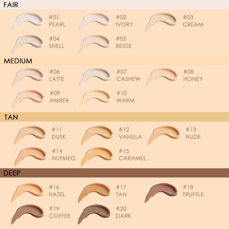 20 Barev Úplné Pokrytí Matte Liquid Foundation Přírodní Dlouhotrvající Voděodolný Korektor S Kontrolou Oleje