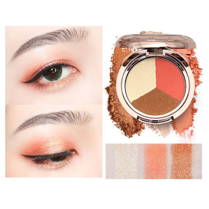 3 Barevná Sada Očních Stínů Vodotěsná Dlouhotrvající Make-up Paleta Colorful Beauty Cosmetics