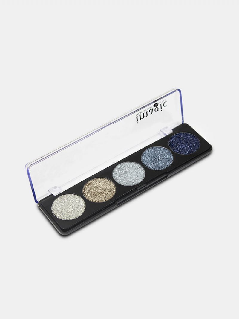 5 Barev Glitter Powder Paletka Očních Stínů Sequin Perleťový Make-up Pigment Smoky Eye Shadow