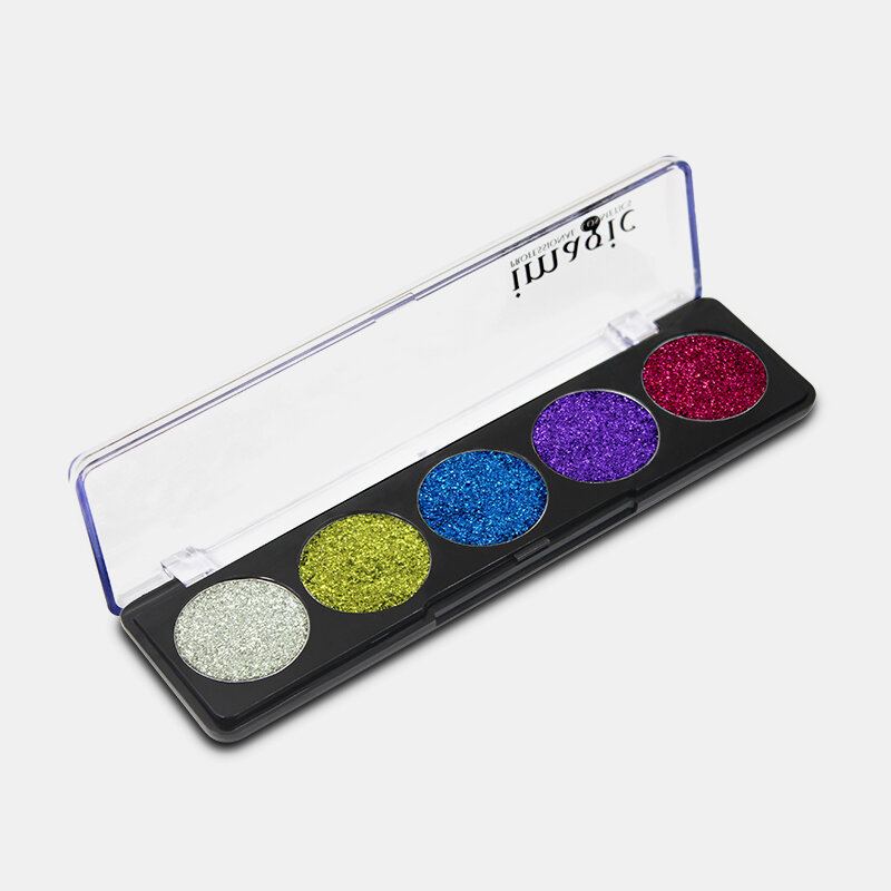 5 Barev Glitter Powder Paletka Očních Stínů Sequin Perleťový Make-up Pigment Smoky Eye Shadow