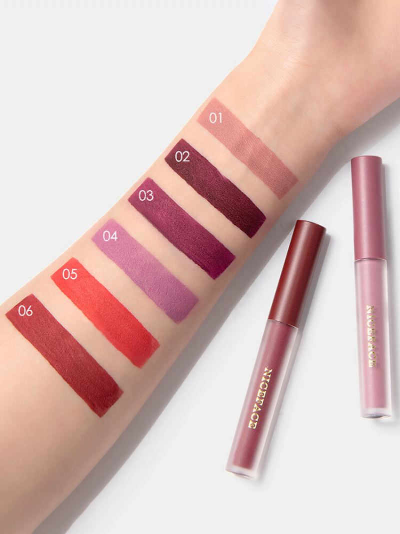 6 Ks Matte Lip Glaze Set Sametový Nepřilnavý Kelímek Vodotěsný Make-up Na Rty S Leskem Na Rty