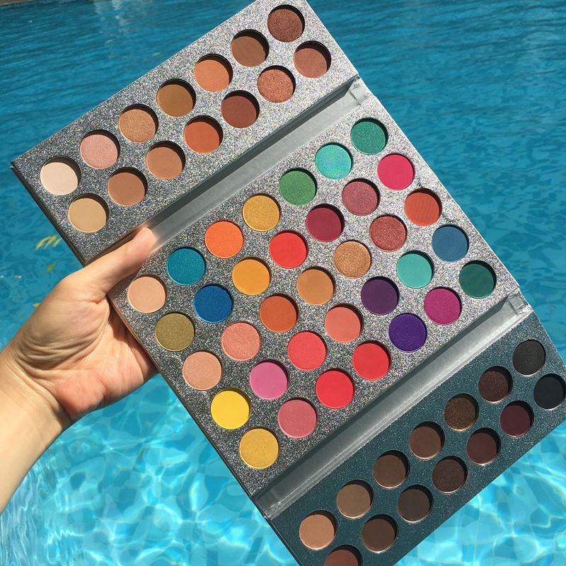 63colors Pro Paleta Očních Stínů Kouřově Matné Oční Stíny S Třpytivým Zvýrazňovačem Bronzer