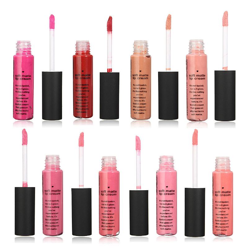 8 Barev Soft Matte Lip Gloss Liquid Stick Dlouhotrvající Make-up Kosmetika