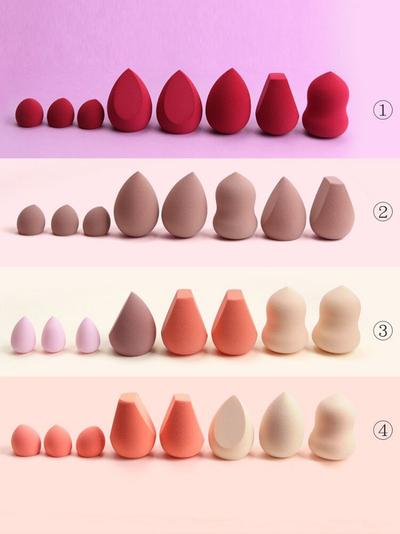 8 Ks/láhev Makeup Puff Beauty Eggs Mokré Sušení Dual Purpose Tykevová Piškotová Vejce