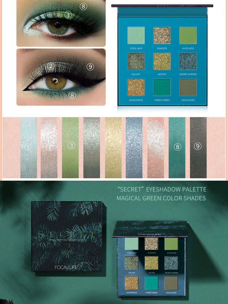 9 Barev Avocado Eyeshadow Palette Matte Glitter Waterproof Eye Makeup