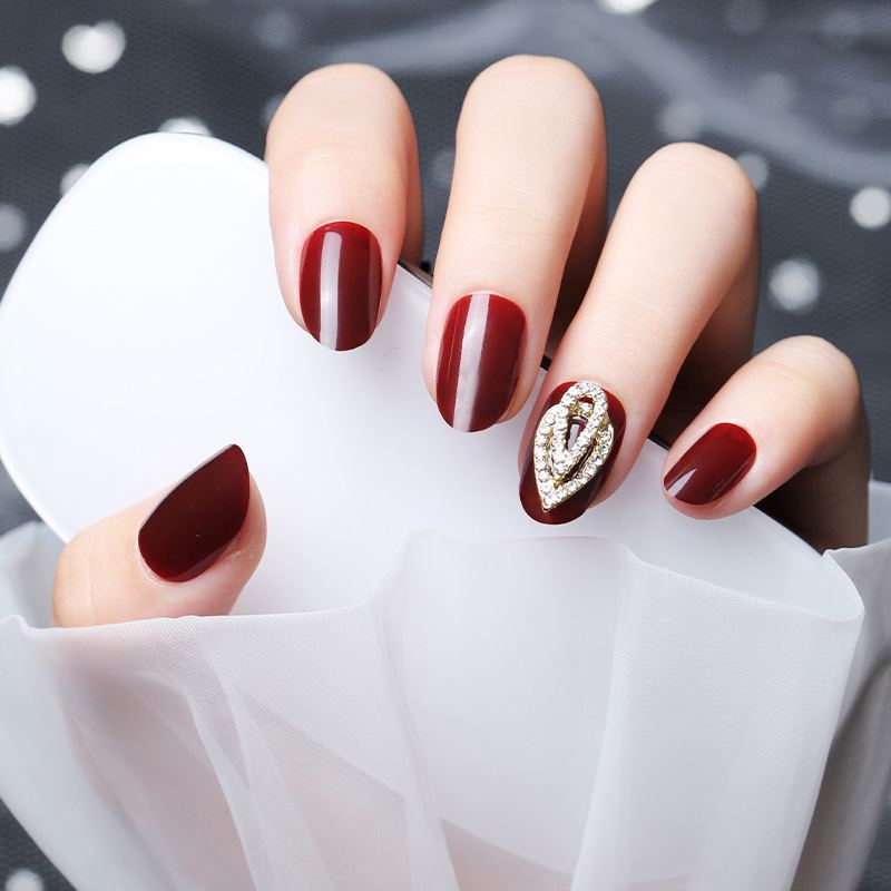 Al0011 Nošení Nail Art Drahokamu Červená Nálepka S Falešnou Náplastí Na Nehty S Na S Hotovým Kouskem Na