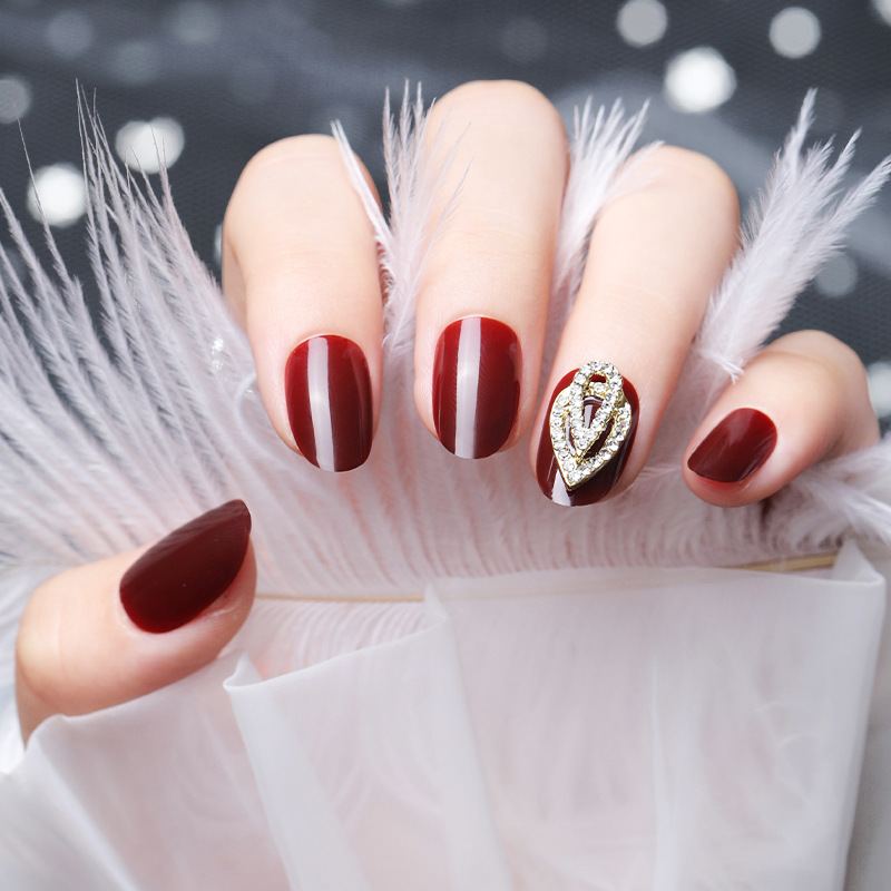 Al0011 Nošení Nail Art Drahokamu Červená Nálepka S Falešnou Náplastí Na Nehty S Na S Hotovým Kouskem Na