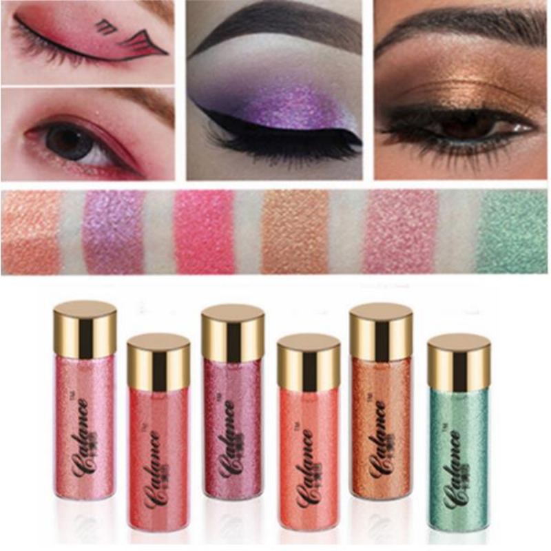 Calance Diamond Mermaid Glitter Oční Stíny Flash Powder Pigment Voděodolný Dlouhotrvající 6 Barev