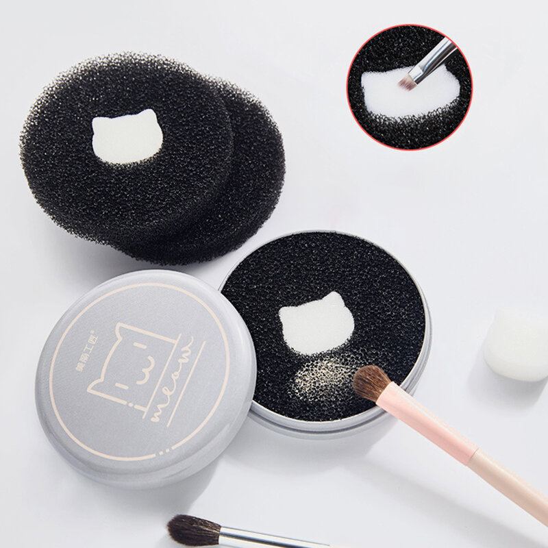 Čištění Štětců Na Make-up Iron Box Sponge Scrubber Rychlé Suché Makeup Cleaning Tool