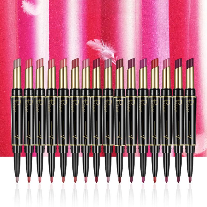 Double Head Colorful Lipstick Lip Liner Pen Dlouhotrvající Hydratační Pero Na Rty S Tyčinkou Na Rty