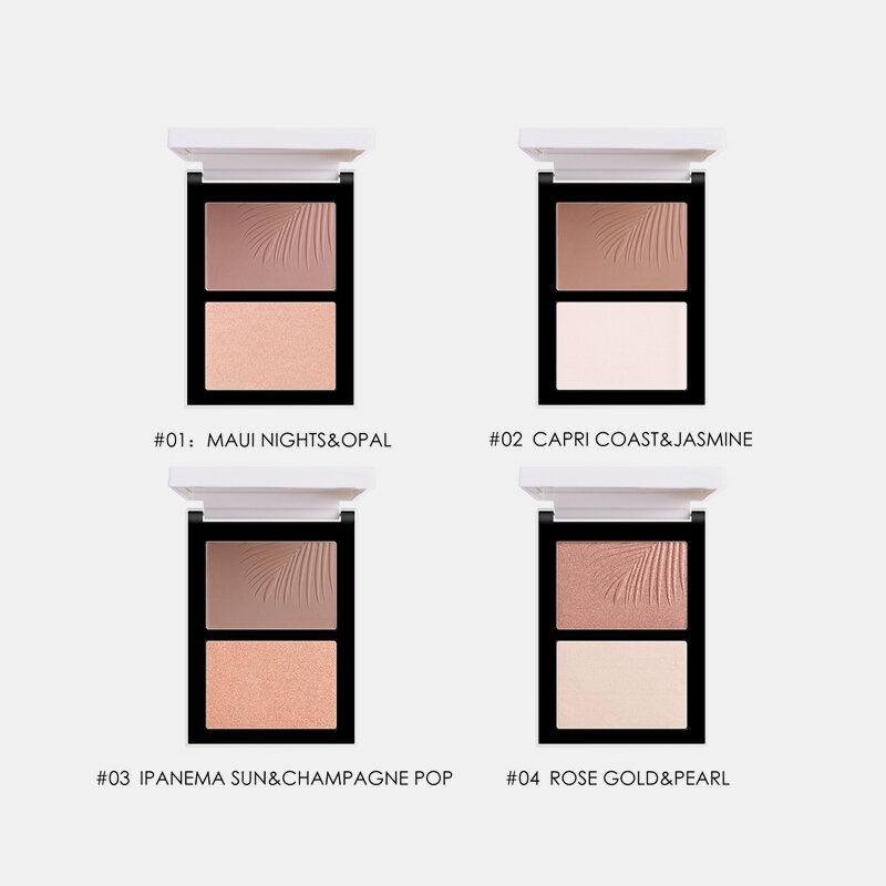 Dvoubarevná Zvýrazňovač Paleta Shadow Nose Pudrový Make-up Na Obličej