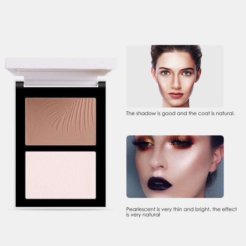 Dvoubarevná Zvýrazňovač Paleta Shadow Nose Pudrový Make-up Na Obličej