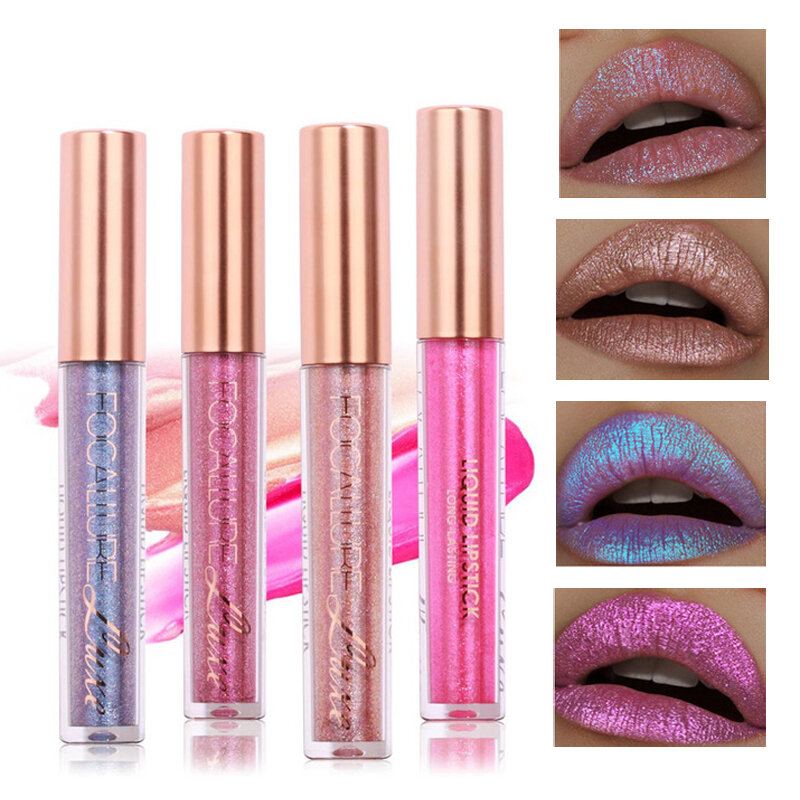 Focallure Glitter Color Matný Lesk Na Rty Diamond Sand Sexy Perleťová Tekutá Rtěnka 6 Barev