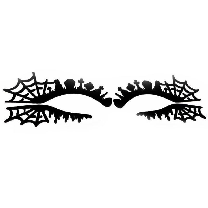 Halloweenské Umělecké Samolepky Na Oči Spider Web Hollow Out Paper Cutting Makeup Eyeliner Mask