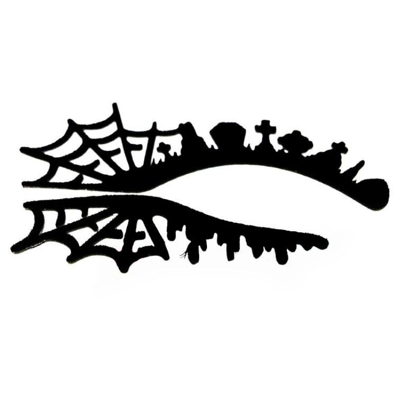 Halloweenské Umělecké Samolepky Na Oči Spider Web Hollow Out Paper Cutting Makeup Eyeliner Mask