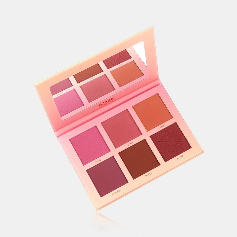 Imagic Blush Makeup Palette 6colors Profesionální Tvářenka Na Tvářenku Pearl Orange Pigment Blushes