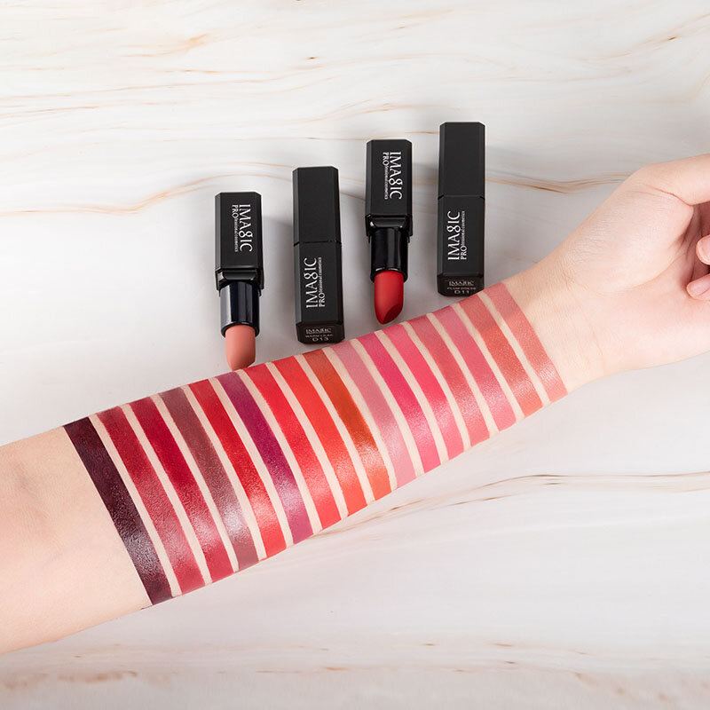 Imagic Matte Velvet Lipstick 16colors Voděodolná Dlouhotrvající Nahá Lesklá Rtěnka