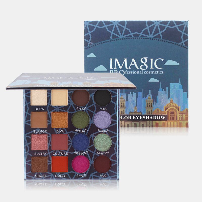 Imagic Professional Shimmer Matte Eyeshadow Palette 16colors Natural Waterproof Lasting