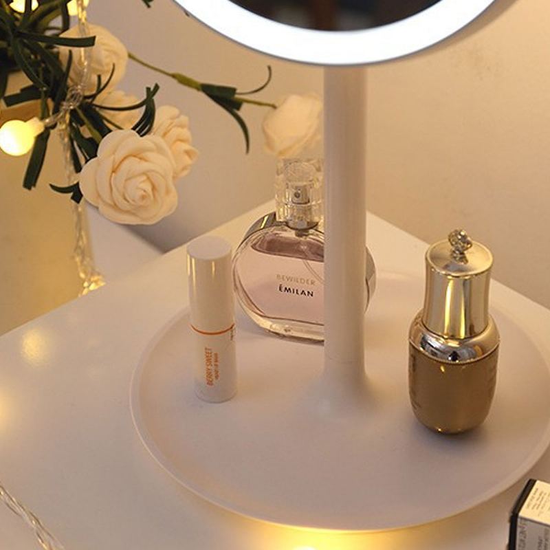 Králičí Led Make-up Mirror Roztomilé 3 Barevné Režimy Osvětlení Usb Nabíjení Rozsvícené Zrcadlo Stolní Lampa Se Zvětšením