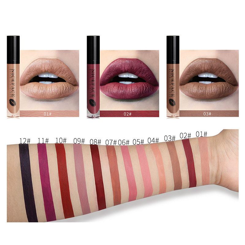 Matte Velvet Lip Gloss Nepřilnavý Kalíšek Tekutá Rtěnka Voděodolná Dlouhotrvající Lesk Na Rty Kosmetika Na Rty