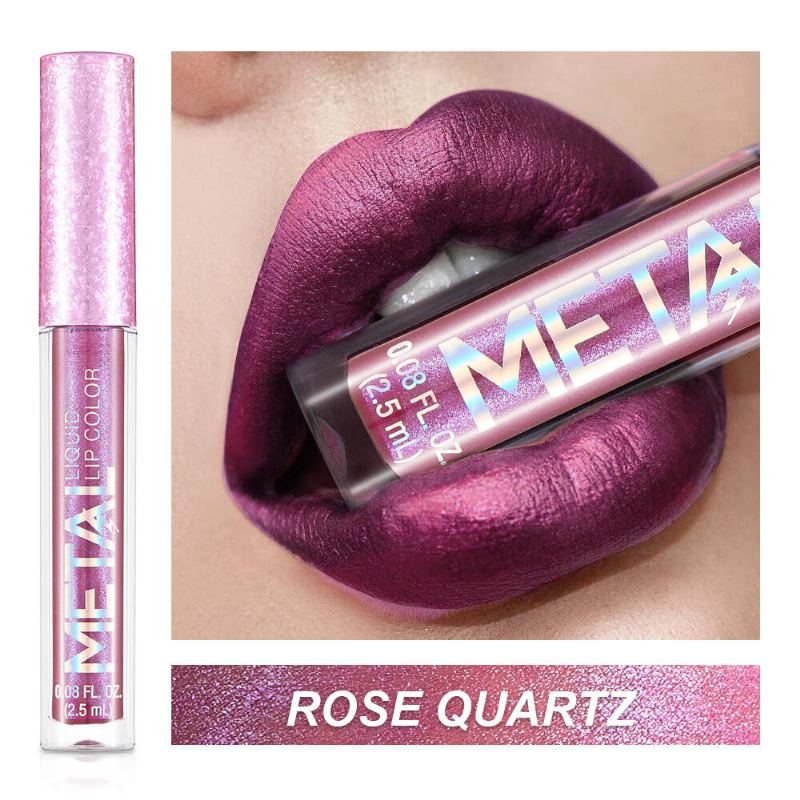 Metal Shimmer Tekutá Rtěnka Dlouhotrvající Třpytivý Lesk Na Rty Non Sticky Lip Stick Makeup Na Rty