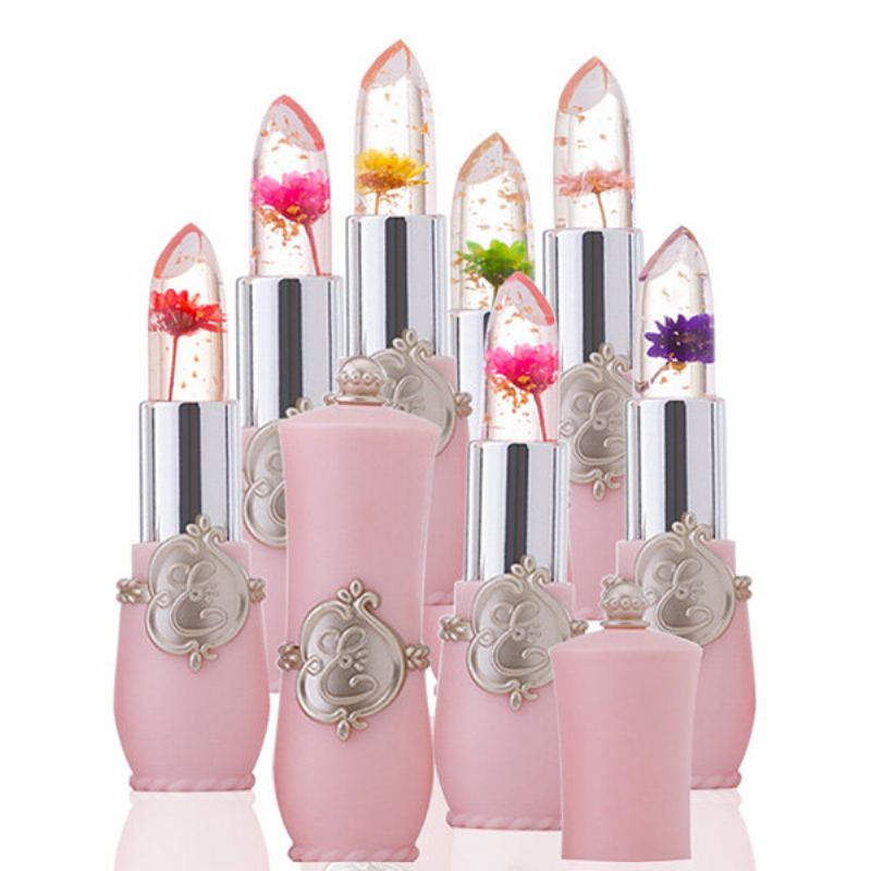 Minfei Temperature Change Color Flower Jelly Lipstick Voděodolný Transparentní Balzám Na Rty Dlouhotrvající Rtěnka