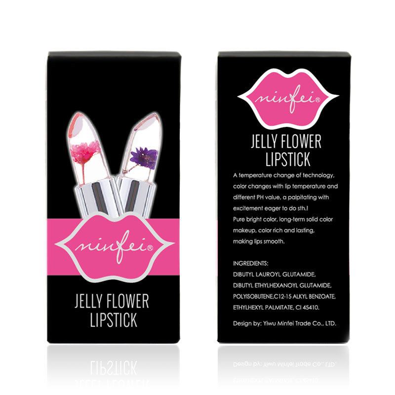 Minfei Temperature Change Color Flower Jelly Lipstick Voděodolný Transparentní Balzám Na Rty Dlouhotrvající Rtěnka