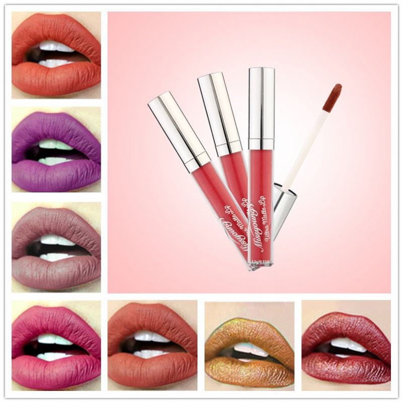 Missyoung Matná Tekutá Rtěnka Velvet Nude Pigment Lips Tint Beauty Sexy Metalický Lesk Na Rty