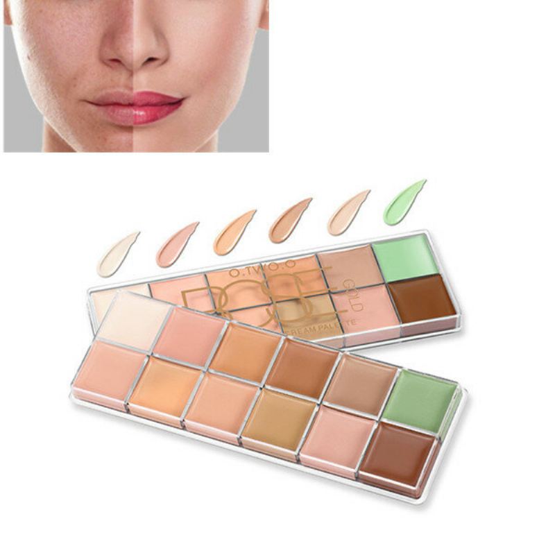 O.two.o 12 Colours Makeup Concealer Palette Contour Acne Cover Cream Dlouhotrvající Voděodolný Korektor