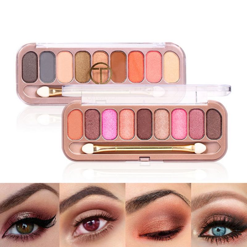 O.two.o 9 Colours Paletka Očních Stínů Se Štětcem Shimmer Matte Make Up Eye Shadow