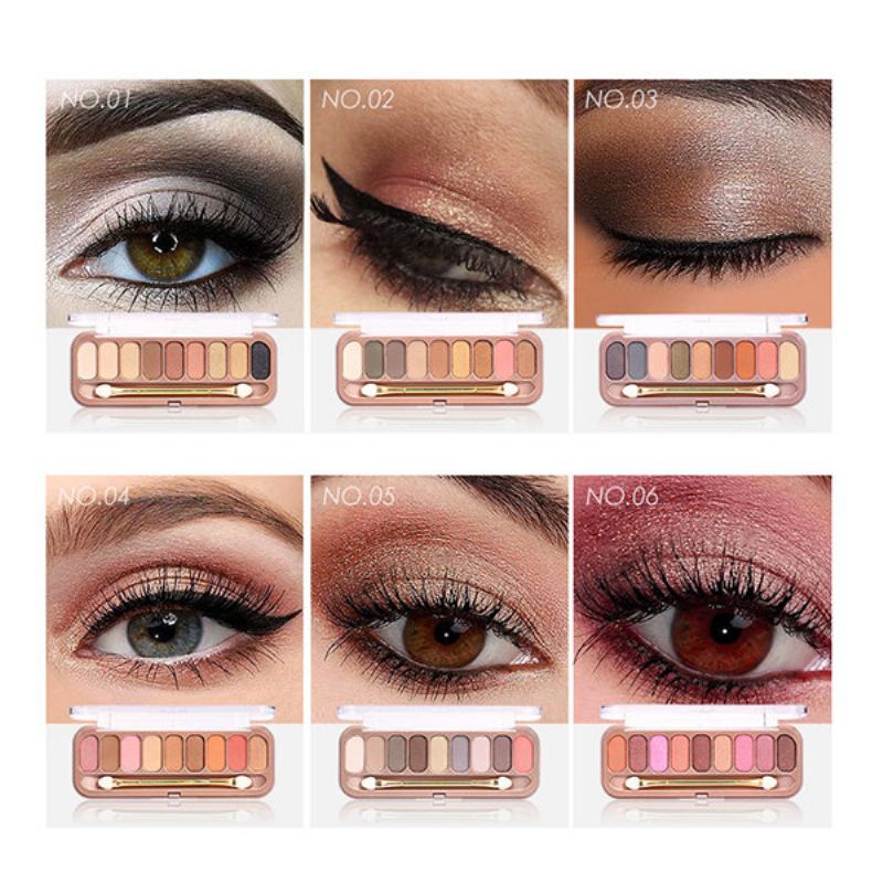 O.two.o 9 Colours Paletka Očních Stínů Se Štětcem Shimmer Matte Make Up Eye Shadow