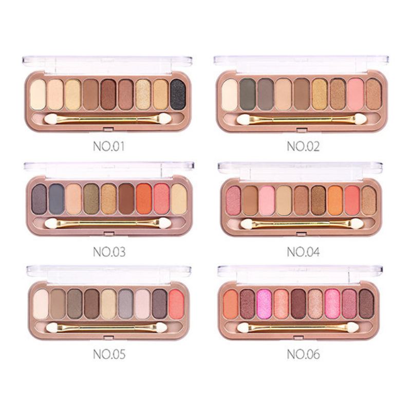 O.two.o 9 Colours Paletka Očních Stínů Se Štětcem Shimmer Matte Make Up Eye Shadow