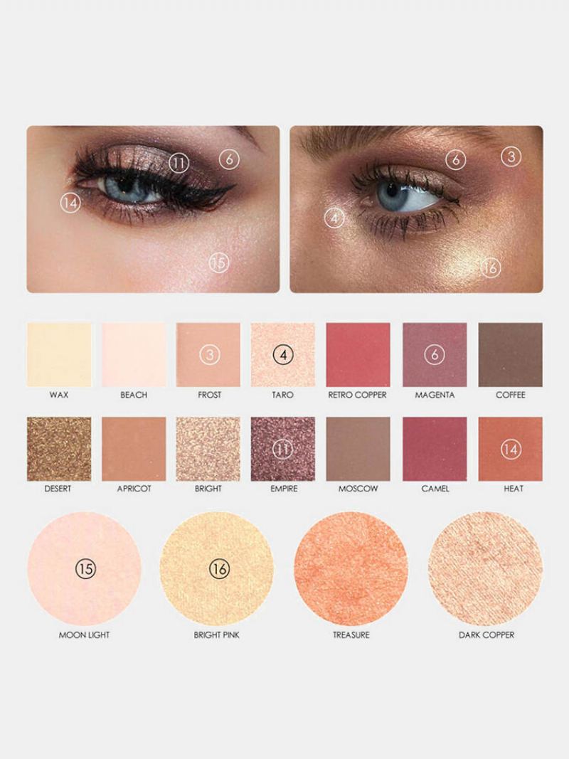 Paletka 18 Barevných Matných Očních Stínů Long-lasting Earth Color Glitter Highlighter Brighten Eyeshadow