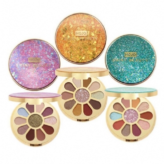 Paletka Kulatých Očních Stínů S 11 Barvami Lesklá Paleta S Nástroji Na Líčení Se Štětcem Nejlepší Dárky Pro Lady Shimmer Eyeshadow