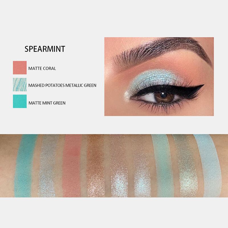 Paletka Matných Očních Stínů S 9 Barvami Pearlescent Waterproof Lasting Eye Powder Glitter Makeup Palette