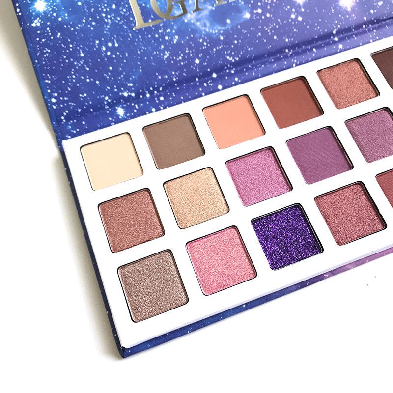 Paletka Očních Stínů S 18 Barvami Purple Starry Sky Long-trining Eye Shadow Eye Pressed Pigment Powder