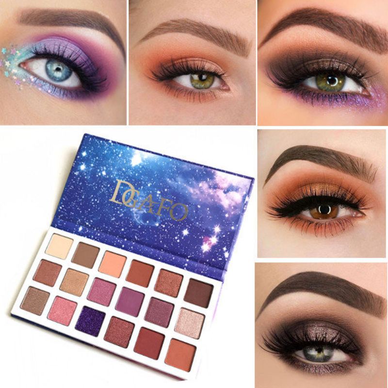 Paletka Očních Stínů S 18 Barvami Purple Starry Sky Long-trining Eye Shadow Eye Pressed Pigment Powder