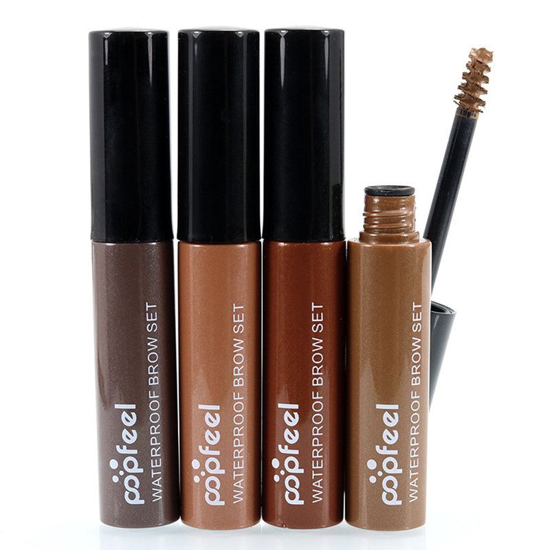 Popfeel Eyebrow Enhancer Gel Voděodolný Dlouhotrvající Oční Make-up Barevný Hnědá Černá Káva 4 Barvy