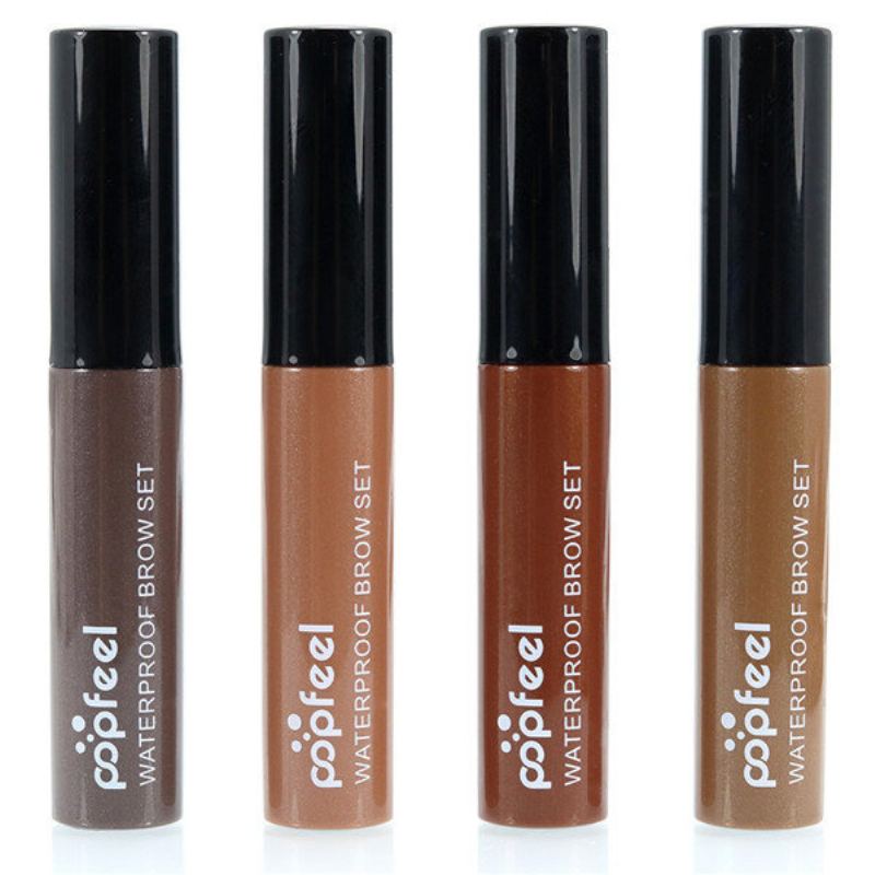 Popfeel Eyebrow Enhancer Gel Voděodolný Dlouhotrvající Oční Make-up Barevný Hnědá Černá Káva 4 Barvy