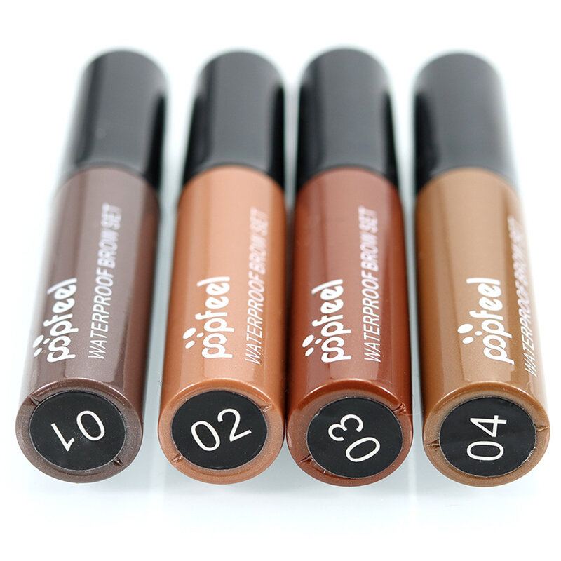 Popfeel Eyebrow Enhancer Gel Voděodolný Dlouhotrvající Oční Make-up Barevný Hnědá Černá Káva 4 Barvy