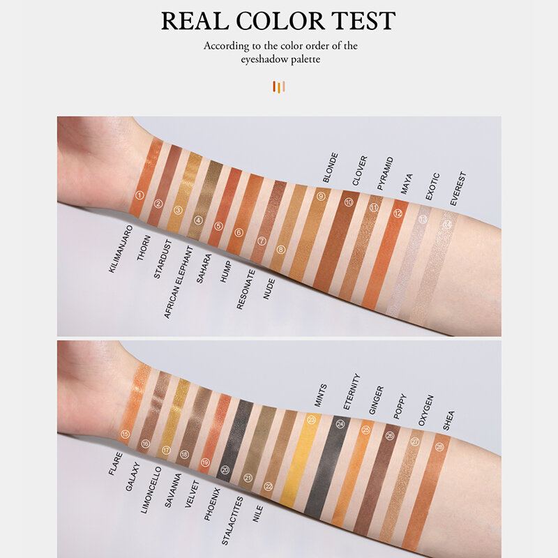 Přenosný Voděodolný Jemný Hedvábný Pudr Očních Stínů 28 Barev Velvet Eyeshadow Palette