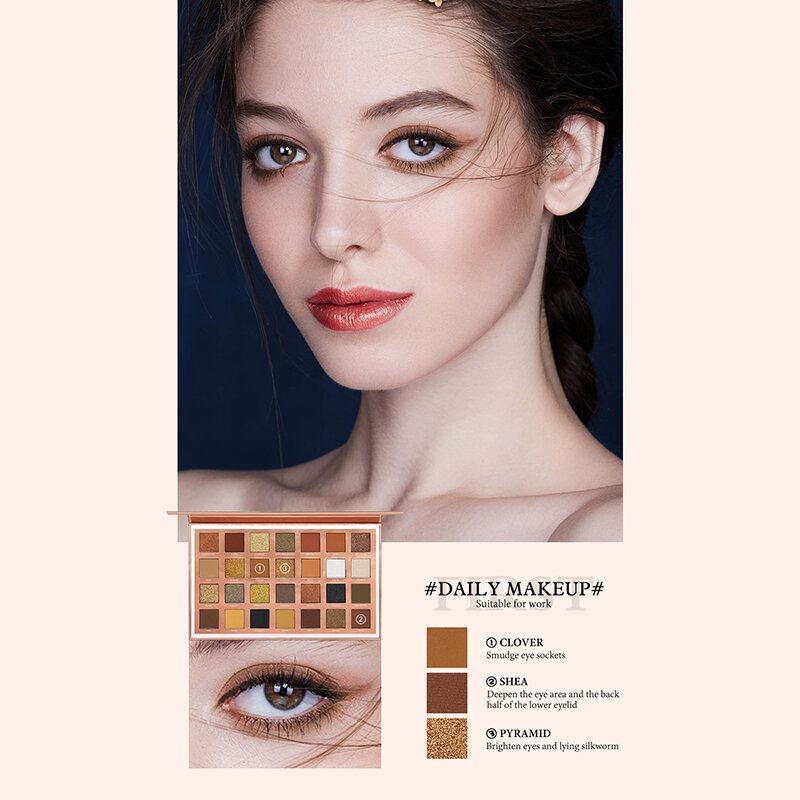 Přenosný Voděodolný Jemný Hedvábný Pudr Očních Stínů 28 Barev Velvet Eyeshadow Palette