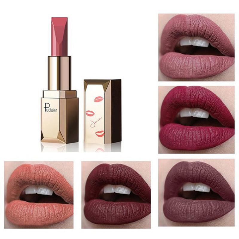 Pudaier Matte Velvet Lipstick Hydratační Rty S Vitamínem E Red Lip Make Up Cosmetic