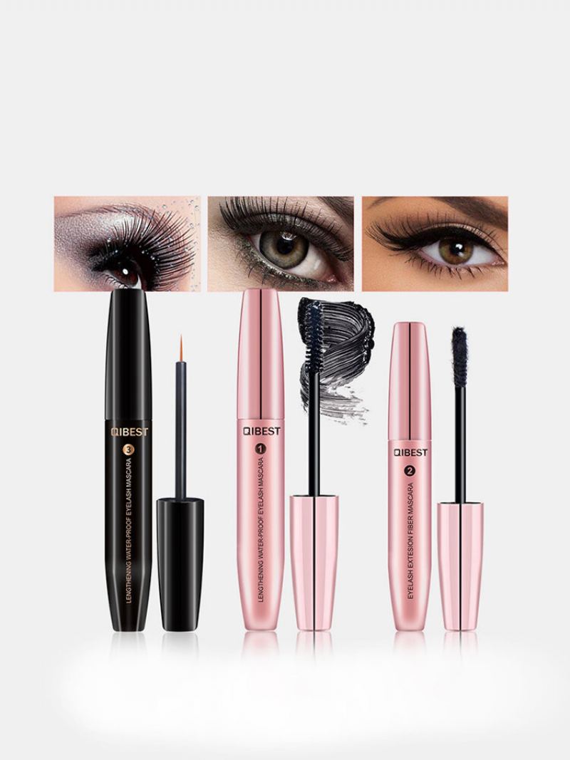 Sada 4d Fiber Mascara Waterproof Without Blooming Husté Štíhlé Hloubkově Zvlhčující Roubované Řasy