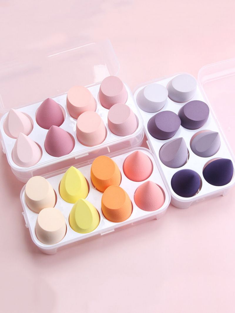 Sada 8 Ks Beauty Eggs Mokré Sušení Dual Purpose Sypký Pudrový Make-up Na Tvář