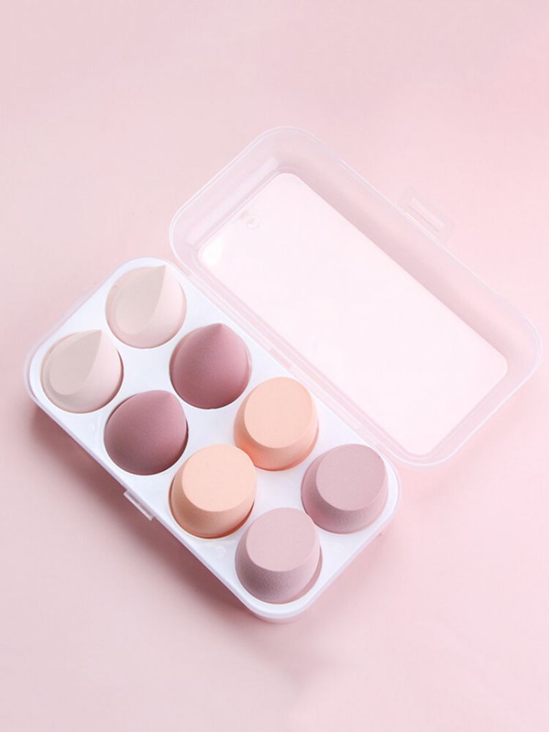 Sada 8 Ks Beauty Eggs Mokré Sušení Dual Purpose Sypký Pudrový Make-up Na Tvář