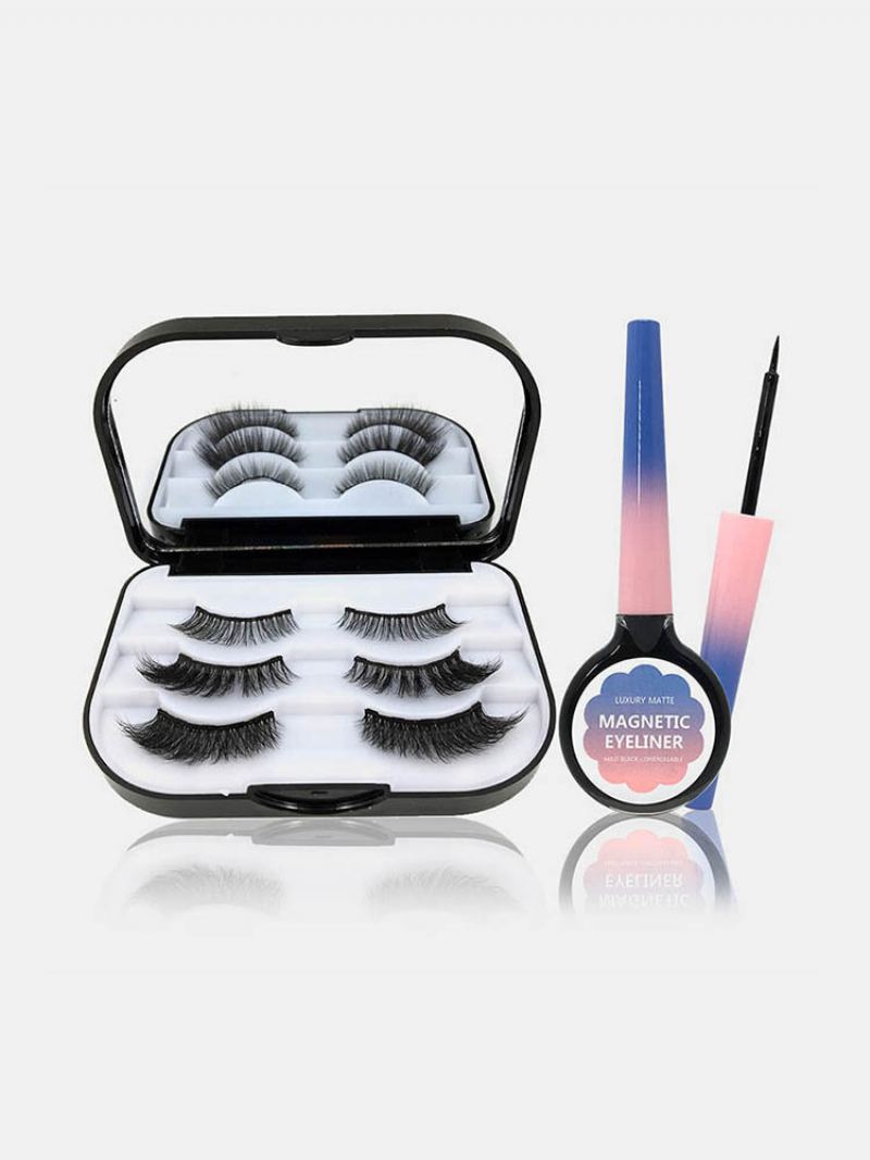 Sada Magnetických Umělých Řas Speciální Magnetické Oční Linky Liquid Easy Removal Trvalý Magnetický Make-up